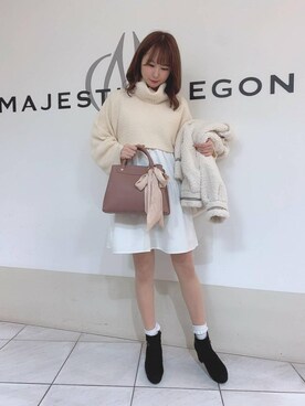 マジェスティックレゴン天王寺ミオ店スタッフさん（レディース・156cm）の冬コーディネート