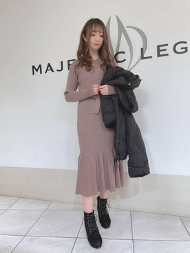 「マーメイド」｜「アイテム（ダウンジャケット/コート）」を使った、マジェスティックレゴン天王寺ミオ店スタッフさん（レディース・156cm）の冬コーディネート