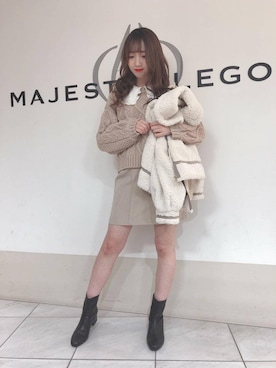 「ライブ」｜「アイテム（その他アウター）」を使った、マジェスティックレゴン天王寺ミオ店スタッフさん（レディース・156cm）の冬コーディネート