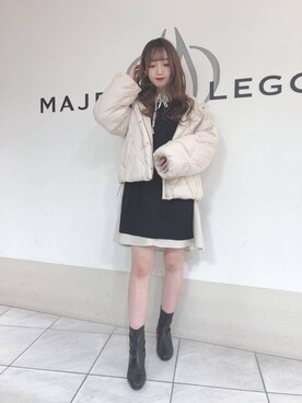 「セットアイテム」｜「アイテム（ダウンジャケット/コート）」を使った、マジェスティックレゴン天王寺ミオ店スタッフさん（レディース・156cm）の冬コーディネート