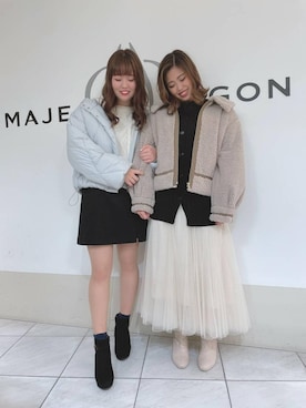 「ロングニット」｜「アイテム（パンツ）」を使った、マジェスティックレゴン天王寺ミオ店スタッフさん（レディース・156cm）の冬コーディネート