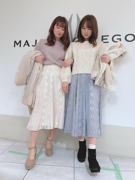 「コート」｜「アイテム（ライダースジャケット）」を使った、マジェスティックレゴン天王寺ミオ店スタッフさん（レディース・156cm）の冬コーディネート