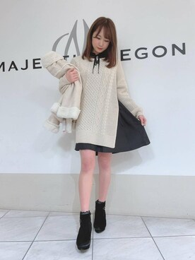 「お値下げ」｜マジェスティックレゴン天王寺ミオ店スタッフさん（レディース・156cm）の冬コーディネート