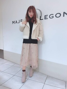 「お値下げ」｜マジェスティックレゴン天王寺ミオ店スタッフさん（レディース・156cm）の冬コーディネート