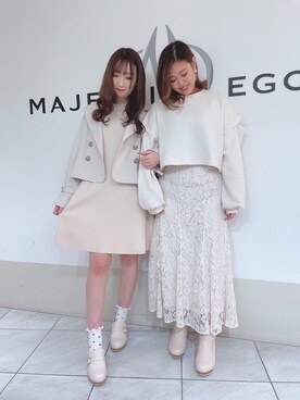 「トレンチ」｜「アイテム（スウェット）」を使った、マジェスティックレゴン天王寺ミオ店スタッフさん（レディース・156cm）の冬コーディネート