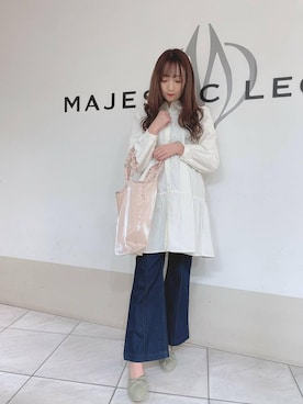 「エコバッグ」｜「アイテム（バレエシューズ）」を使った、マジェスティックレゴン天王寺ミオ店スタッフさん（レディース・156cm）の冬コーディネート