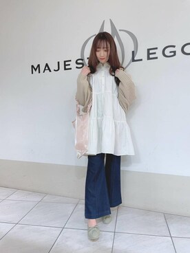 「エコバッグ」｜「アイテム（バレエシューズ）」を使った、マジェスティックレゴン天王寺ミオ店スタッフさん（レディース・156cm）の冬コーディネート