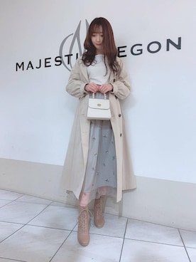 トレンチコートを使った チュールスカート の人気ファッションコーディネート Wear