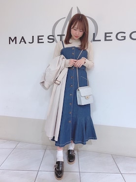 「マーメイド」｜「アイテム（トレンチコート）」を使った、マジェスティックレゴン天王寺ミオ店スタッフさん（レディース・156cm）の冬コーディネート