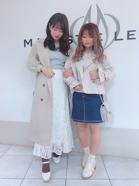 「双子コーデ」｜「アイテム（トレンチコート）」を使った、マジェスティックレゴン天王寺ミオ店スタッフさん（レディース・156cm）の冬コーディネート