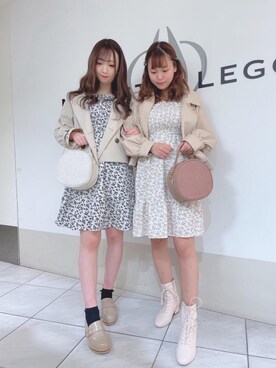 「春物」｜「アイテム（ライダースジャケット）」を使った、マジェスティックレゴン天王寺ミオ店スタッフさん（レディース・156cm）の冬コーディネート