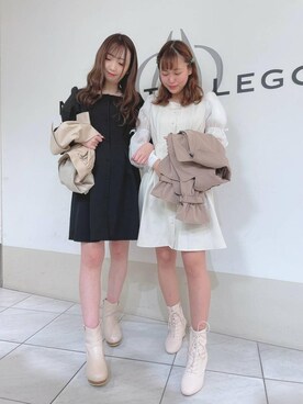 「新作」｜「アイテム（トレンチコート）」を使った、マジェスティックレゴン天王寺ミオ店スタッフさん（レディース・156cm）の冬コーディネート
