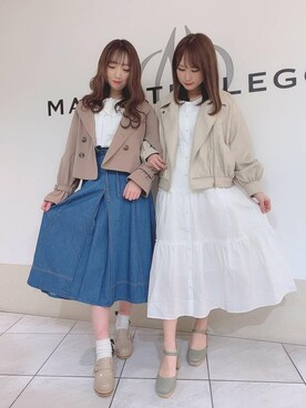 「新作」｜「アイテム（ライダースジャケット）」を使った、マジェスティックレゴン天王寺ミオ店スタッフさん（レディース・156cm）の冬コーディネート