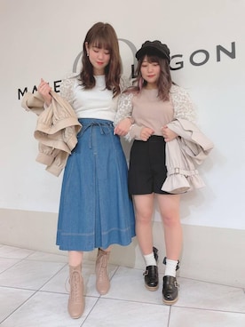 「でにむ」｜「アイテム（ライダースジャケット）」を使った、マジェスティックレゴン天王寺ミオ店スタッフさん（レディース・156cm）の冬コーディネート