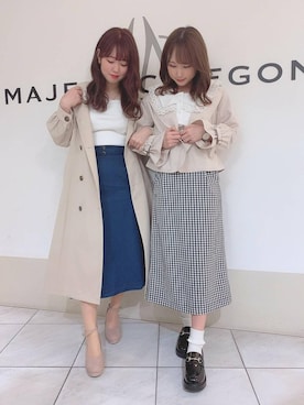 「でにむ」｜「アイテム（トレンチコート）」を使った、マジェスティックレゴン天王寺ミオ店スタッフさん（レディース・156cm）の冬コーディネート