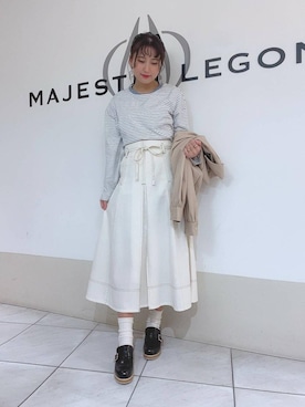 「ぶるー」｜「アイテム（ジャケット/アウター）」を使った、マジェスティックレゴン天王寺ミオ店スタッフさん（レディース・151cm）の春コーディネート
