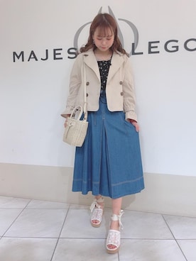 「でにむ」｜「アイテム（トレンチコート）」を使った、マジェスティックレゴン天王寺ミオ店スタッフさん（レディース・155cm）の春コーディネート