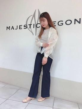 「でにむ」｜「アイテム（バレエシューズ）」を使った、マジェスティックレゴン天王寺ミオ店スタッフさん（レディース・154cm）の春コーディネート