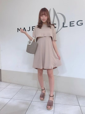 「ミニワンピ」｜マジェスティックレゴン天王寺ミオ店スタッフさん（レディース・155cm）の春コーディネート