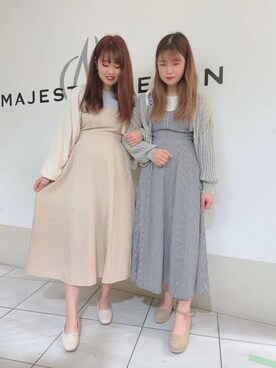 マジェスティックレゴン天王寺ミオ店スタッフさん(レディース・156cm)の春コーディネート