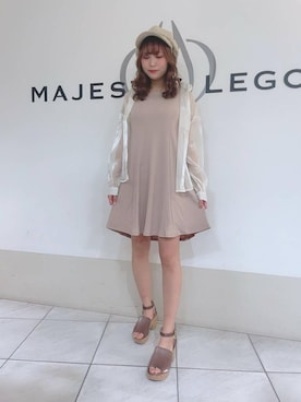 「ミニワンピ」｜マジェスティックレゴン天王寺ミオ店スタッフさん（レディース・155cm）の春コーディネート