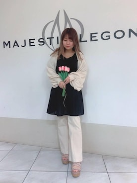 「ミニワンピ」｜マジェスティックレゴン天王寺ミオ店スタッフさん（レディース・145cm）の春コーディネート