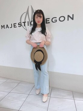「でにむ」｜「アイテム（バレエシューズ）」を使った、マジェスティックレゴン天王寺ミオ店スタッフさん（レディース・154cm）の春コーディネート