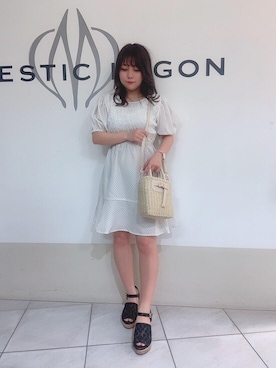 「ミニワンピ」｜マジェスティックレゴン天王寺ミオ店スタッフさん（レディース・145cm）の春コーディネート