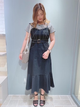 「マーメイドワンピ」｜マジェスティックレゴン天王寺ミオ店スタッフさん（レディース・156cm）の春コーディネート