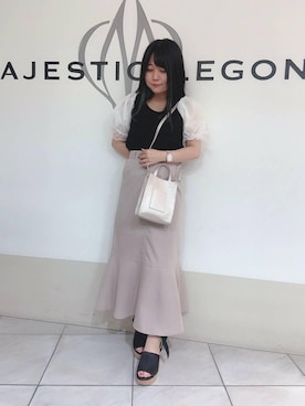 「アイテム（スカート）」を使った、マジェスティックレゴン天王寺ミオ店スタッフさん（レディース・145cm）の夏コーディネート