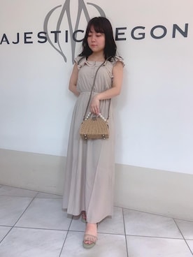 「グリーンサンダル」｜マジェスティックレゴン天王寺ミオ店スタッフさん（レディース・145cm）の夏コーディネート
