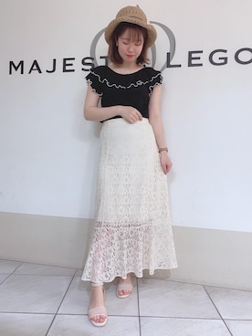 マジェスティックレゴン天王寺ミオ店スタッフさん（レディース・159cm）の夏コーディネート