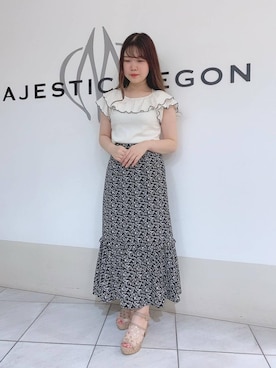 マジェスティックレゴン天王寺ミオ店スタッフさん（レディース・154cm）の夏コーディネート