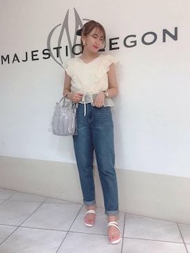 マジェスティックレゴン天王寺ミオ店スタッフさん（レディース・151cm）の夏コーディネート