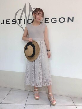 マジェスティックレゴン天王寺ミオ店スタッフさん（レディース・151cm）の夏コーディネート