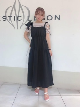 「ブラックピンクコーデ」｜マジェスティックレゴン天王寺ミオ店スタッフさん（レディース・151cm）の夏コーディネート