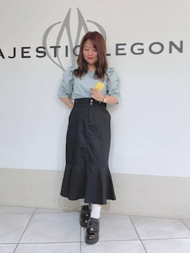 「ストライプトップス」｜マジェスティックレゴン天王寺ミオ店スタッフさん（レディース・145cm）の夏コーディネート