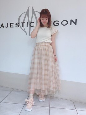 マジェスティックレゴン天王寺ミオ店スタッフさん(レディース・159cm)の夏コーディネート