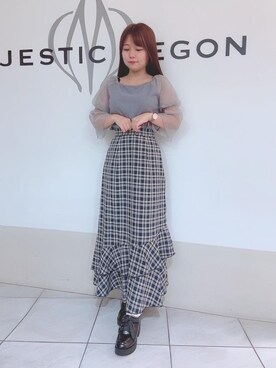 「ボリュームヒール」｜マジェスティックレゴン天王寺ミオ店スタッフさん（レディース・145cm）の夏コーディネート