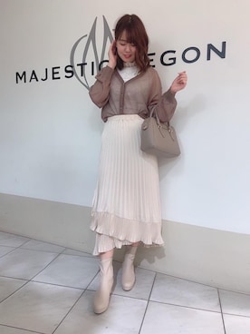 マジェスティックレゴン天王寺ミオ店スタッフさん（レディース・159cm）の秋コーディネート