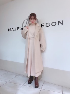 「アイテム（その他アウター、ピンク系）」を使った、マジェスティックレゴン天王寺ミオ店スタッフさん（レディース・159cm）の冬コーディネート