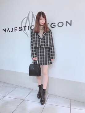 「バック」｜「アイテム（その他アウター）」を使った、マジェスティックレゴン天王寺ミオ店スタッフさん（レディース・154cm）の冬コーディネート