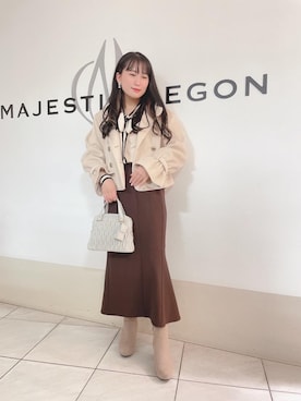 「バック」｜「アイテム（その他アウター）」を使った、マジェスティックレゴン天王寺ミオ店スタッフさん（レディース・151cm）の冬コーディネート