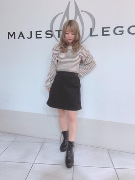 「パワショルニット」｜マジェスティックレゴン天王寺ミオ店スタッフさん（レディース・145cm）の冬コーディネート