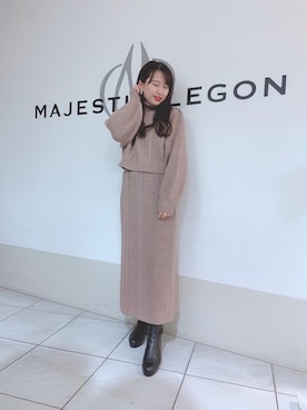 マジェスティックレゴン天王寺ミオ店スタッフさん(レディース・151cm)の冬コーディネート