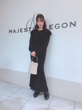 「マーメイドワンピ」｜マジェスティックレゴン天王寺ミオ店スタッフさん（レディース・159cm）の冬コーディネート
