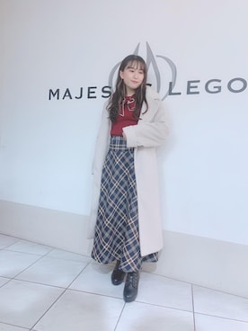 「ボウタイ」｜「アイテム（その他アウター）」を使った、マジェスティックレゴン天王寺ミオ店スタッフさん（レディース・151cm）の冬コーディネート