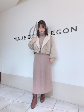 マジェスティックレゴン天王寺ミオ店スタッフさん（レディース・159cm）の冬コーディネート