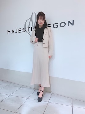 「MAJESTIC LEGON（マジェスティックレゴン）のアイテム」を使った、マジェスティックレゴン天王寺ミオ店スタッフさん（レディース・159cm）の冬コーディネート