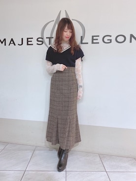 「タートル」｜「アイテム（ブーツ）」を使った、マジェスティックレゴン天王寺ミオ店スタッフさん（レディース・154cm）の冬コーディネート